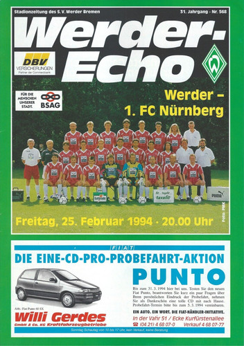 Programm 1993 werder - 1993/94,